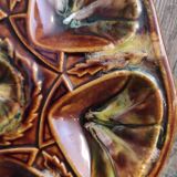 Vintage French oyster plate in Majolica from Vallauris