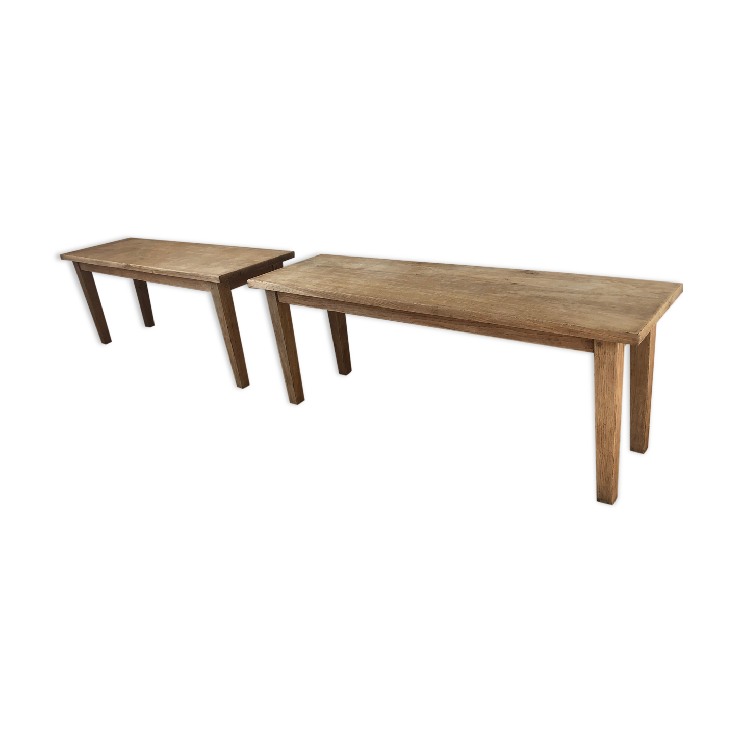 Paire de banc en bois chêne