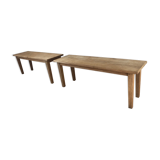 Paire de banc en bois chêne
