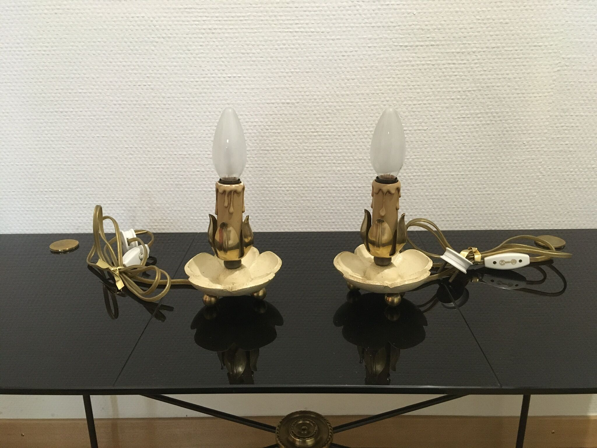 Paire de lampes de chevet 1950
