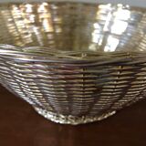 Braided silver metal basket