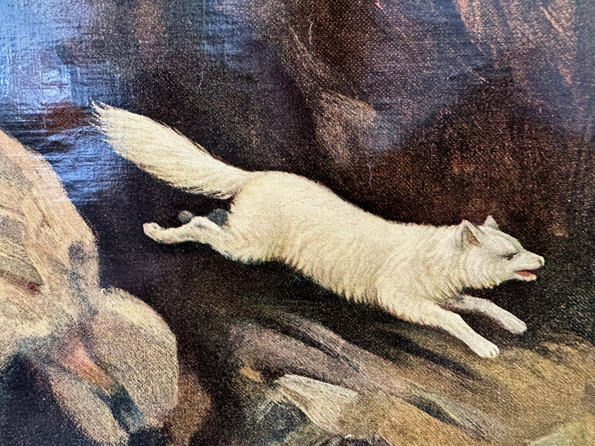 Affiche scolaire en lin vintage – Au milieu de la neige et de la glace