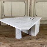 Postmodernist table in Carrara marble