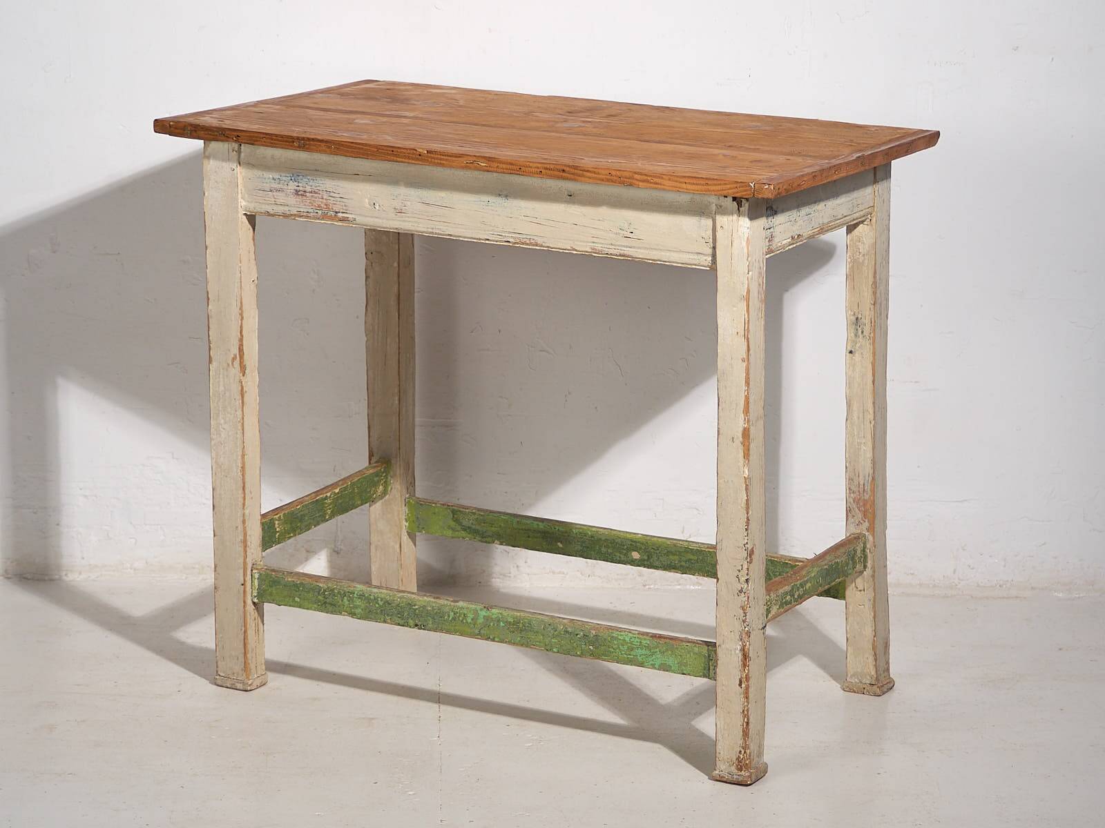 Antique white kitchen table (c.1920) #10