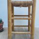 Wooden and straw stool vintage bohemian spirit
