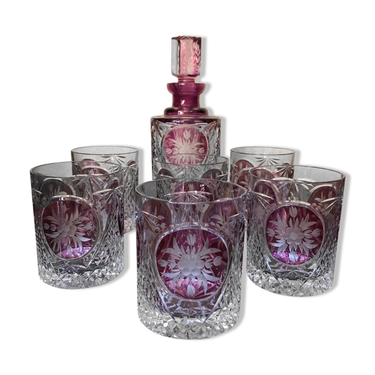 Cut crystal whisky service