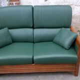 J. Leleu solid oak sofa and armchair