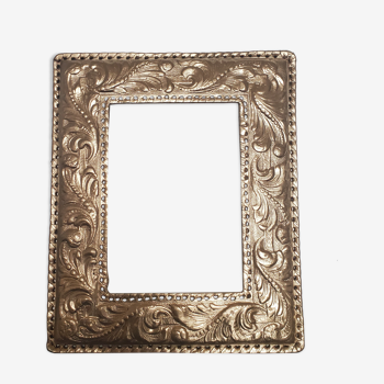 Old gilded leather frame