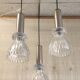 Suspension cascade 3 lights in chrome metal and crystal - mid 20th century.