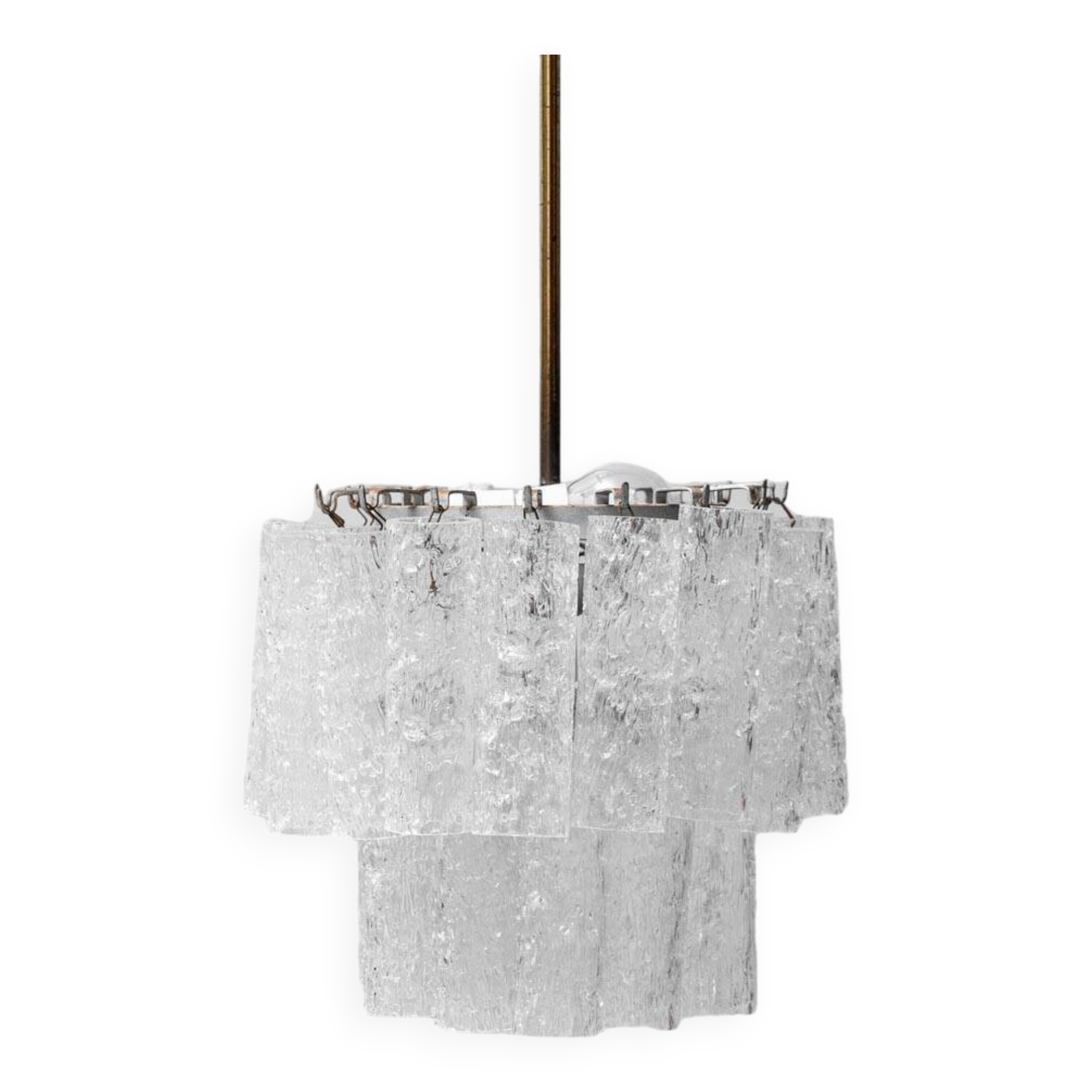 1960s vintage modern antique blown murano glass 3-light chandelier