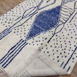Vintage Azilal rug 290x190 cm - Blue geometric patterns