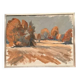 Original Swedish Oil on Canvas – “Red Autumn” by Knut Måsö (1926–2016) – Signed – Vintage & Framed – 57 × 44 cm (22.4" × 17.3")