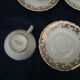 5 coffee cups with porcelain saucer Limoges enamels