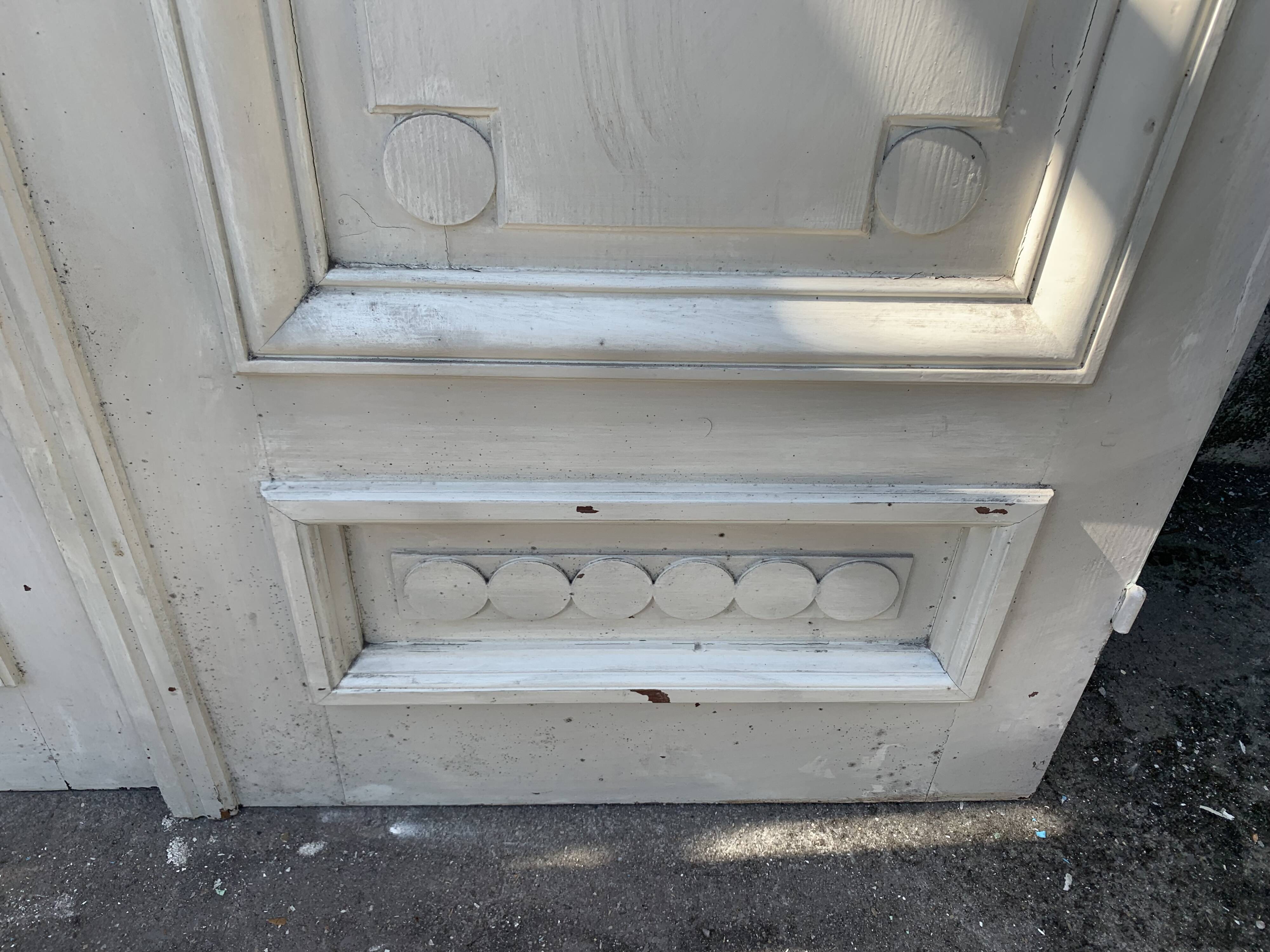 Double Art Deco closet door in patinated fir Xx century