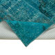 Handwoven oriental overdyed 171 cm x 244 cm turquoise patchwork rug