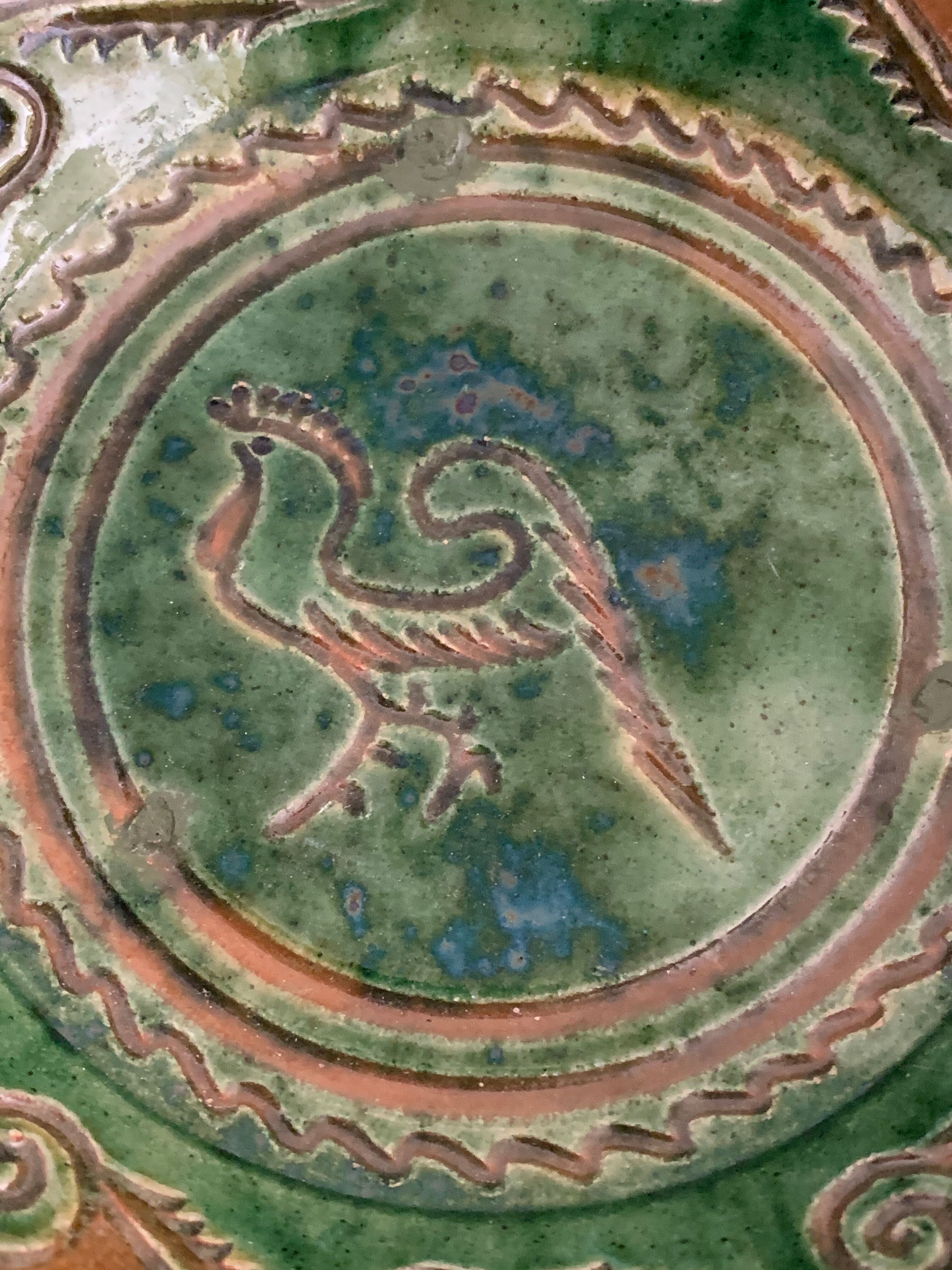 Tito Ubeda Spanish green ceramic fruit cup