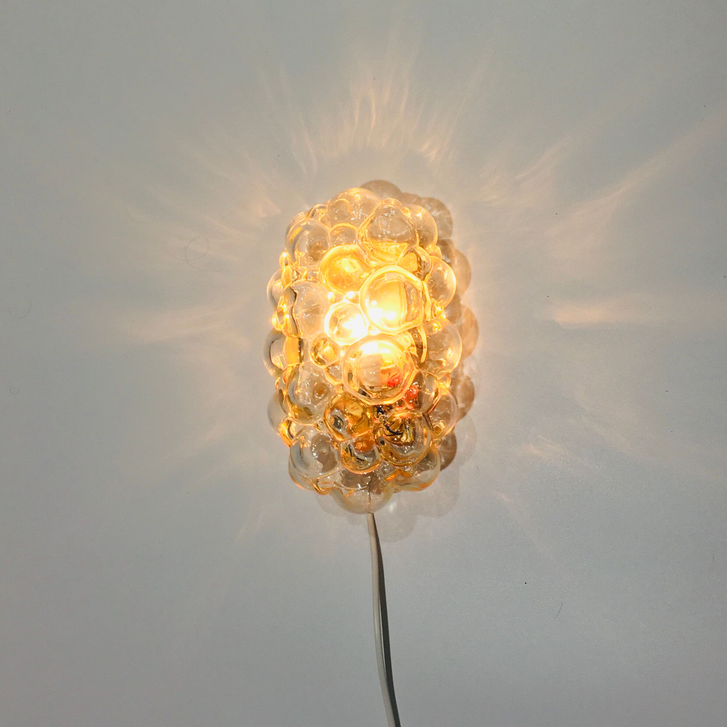 Bubble glass wall light by helena tynell for limburg, germany, 1960s
