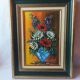Oil painting on canvas, bouquet of flowers in a framed vase, signed.