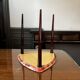 Aldo tura side table in red-dyed lacquered goatskin parchment, italy ca 1950
