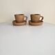 Lot of 2 cups and saucers in sandstone