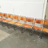 German vintage leather cantilever chairs S33 by Mart Stam for Thonet, set of 8