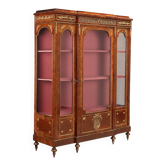 Antique library in violet wood and bronze, 19th century