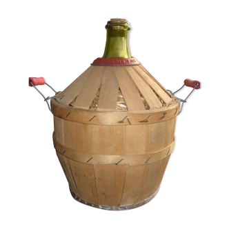 Demijohn dressed in wood and straw 5 liters