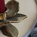 Golden brass candle holder