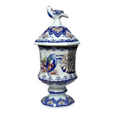 Small pot on foot with lid Vieux Rhodes, Boch Belgium, vintage