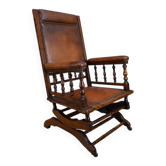 Fauteuil à bascule rocking-chair en acajou, Angleterre – début XXe