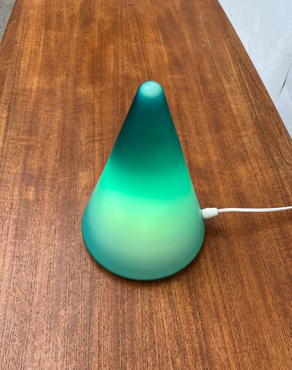 Postmodern Dutch glass cone table lamp by Mobo Light, Holland, 1980s.