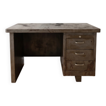 Industrial desk Strafor in grey steel
