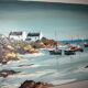 Oil on canvas signed, sailboats in brittany
