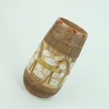 Italian mid century vase fratelli fanciullacci horse sgraffito decor rare glaze variation