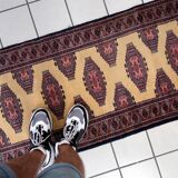 Tapis Bukhara Vintage Fait Main en Laine – 65 x 209 cm - 1C943