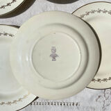6 opaque porcelain dinner plates, Digoin model "Suzy"
