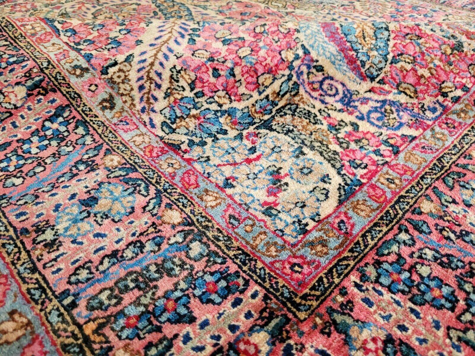 Antique Handmade Middle Eastern Kerman Rug 3.9' x 6.9' (120 cm x 211 cm), 1920s - 1L15