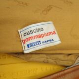 Canapé en cuir marron, Italie années 1970