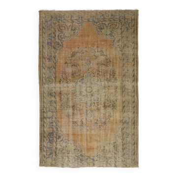 Turkish Anatolian Handmade Vintage Rug 278 cm x 182 cm