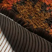 Mid-Century Rya Rust Brown Wool Rug, 98x152cm