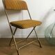 Vintage folding chair lafuma chantazur with striped golden fabric