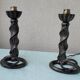 Paire de pieds de lampes en fer forgé