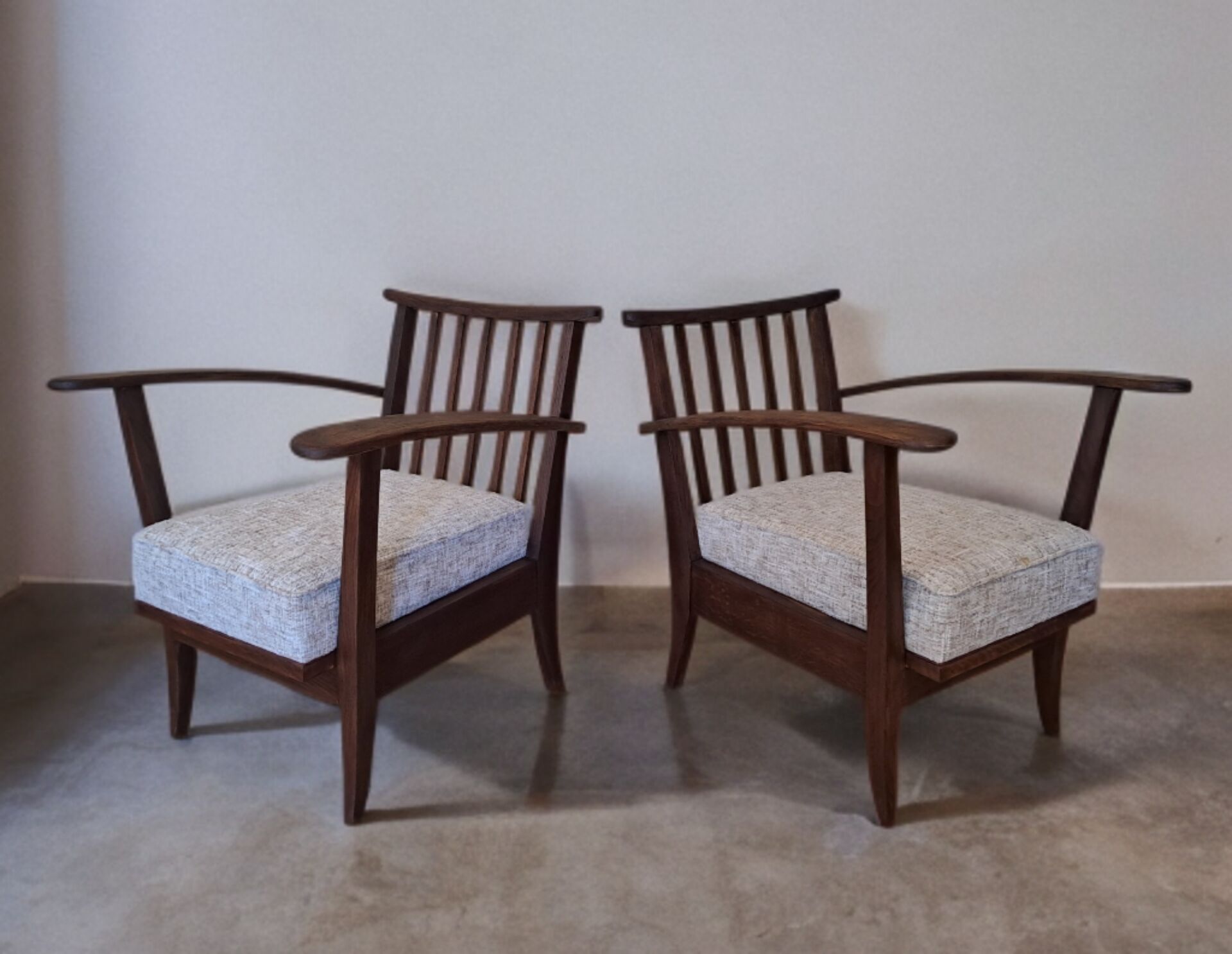 Pair of ULUV armchairs, Czech vintage 1950s