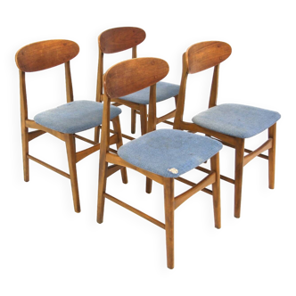 Set of 4 Scandinavian teak chairs, Sweden, 1960