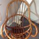 Fauteuil pivotant rotin bambou vintage