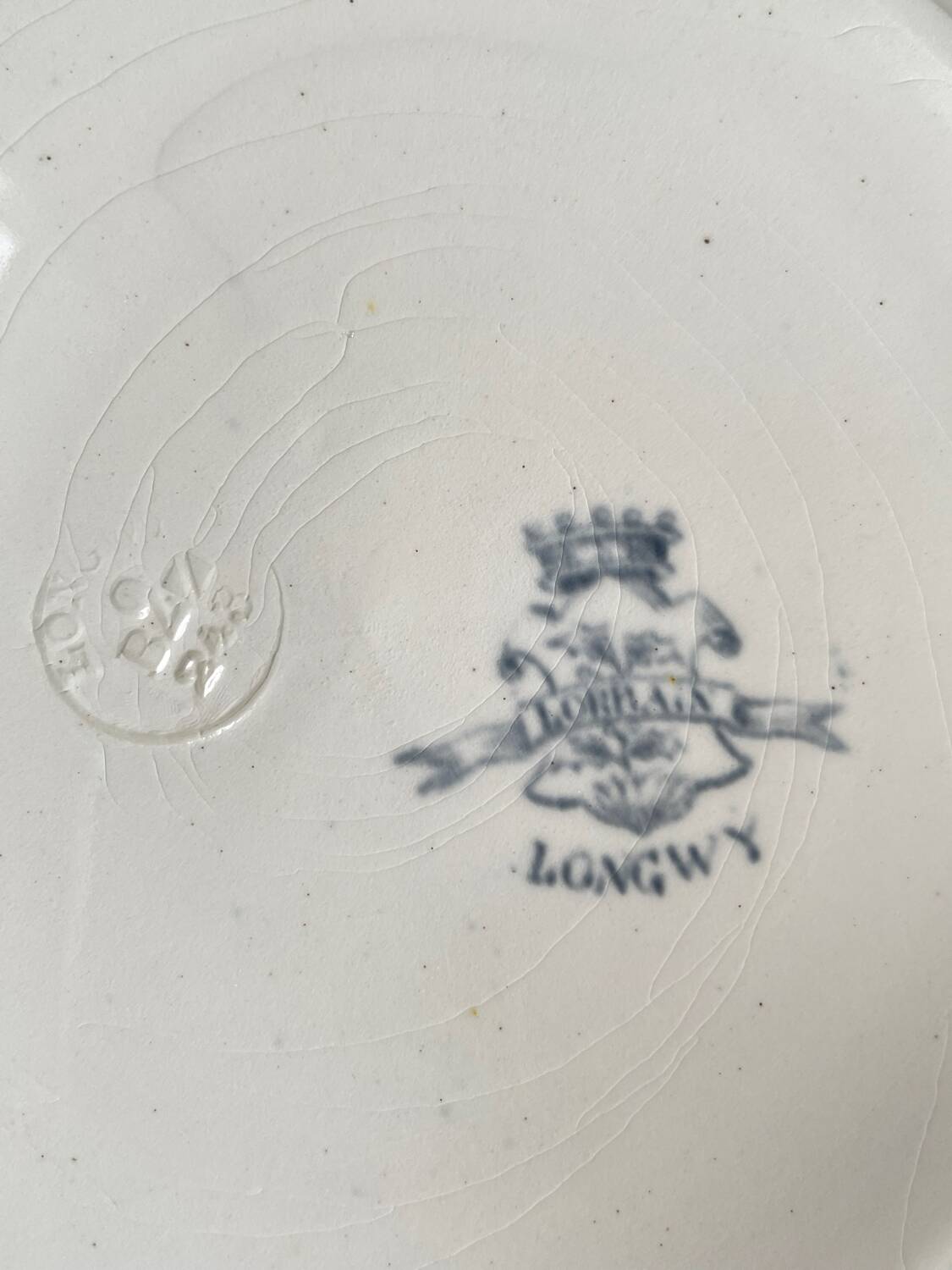 6 Longwy Ironstone Flat Plates, Lorraine Pattern