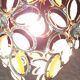 Gold metal pendant light and 90's glass pendants