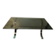 Table basse en métal chromé et verre fumé 1970