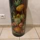 Antique wooden umbrella stand hand-painted – Floral decor