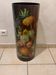 Antique wooden umbrella stand hand-painted – Floral decor